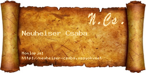 Neuheiser Csaba névjegykártya